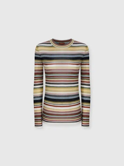 Missoni Striped Crew Neck Sweater In Multi