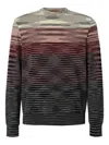 Missoni Crew Neck Sweater In Pure Flame Wool In Multi