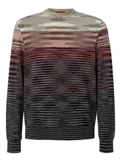 Missoni Crew Neck Sweater In Pure Flame Wool In Multi