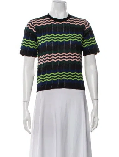 Pre-owned Missoni Striped Crew Neck Sweater In Black