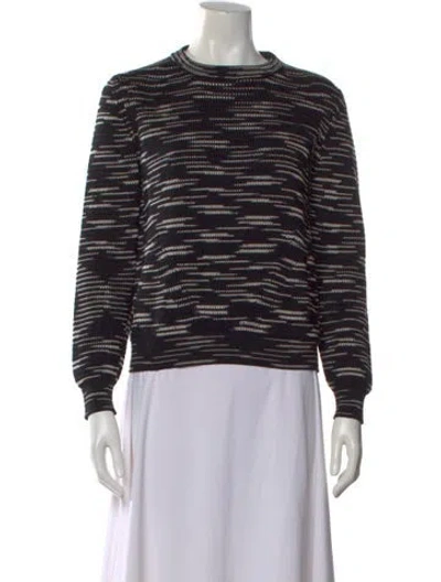 Pre-owned Missoni Striped Crew Neck Sweater In Black