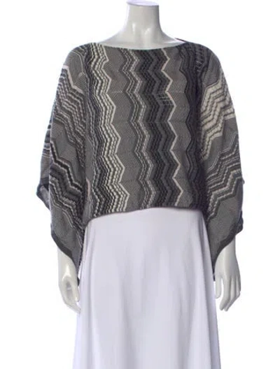 Pre-owned Missoni Striped Crew Neck Sweater In Black