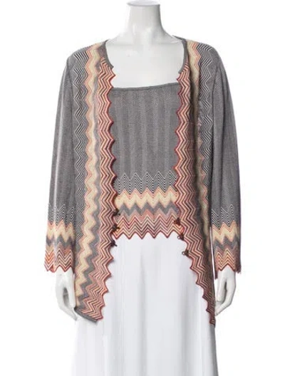 Pre-owned Missoni Striped Crew Neck Sweater In Black