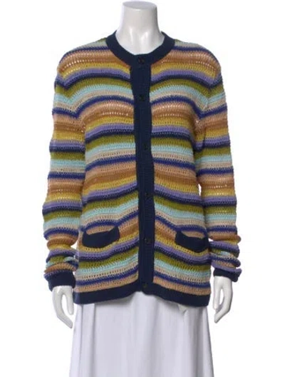 Pre-owned Missoni Striped Crew Neck Sweater In Blue
