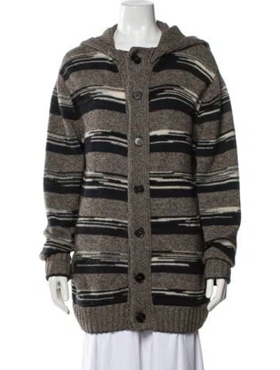Pre-owned Missoni Striped Crew Neck Sweater In Gray