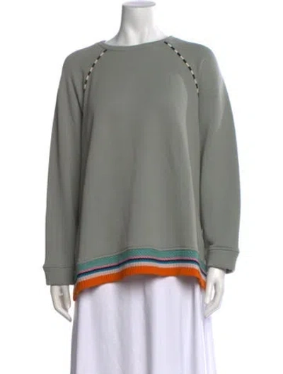 Pre-owned Missoni Striped Crew Neck Sweater In Green