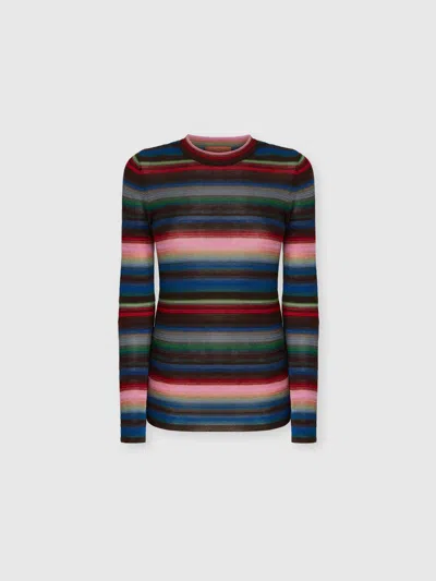 Missoni Striped Crew Neck Sweater In Multi