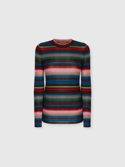 Missoni Striped Crew Neck Sweater In Multi