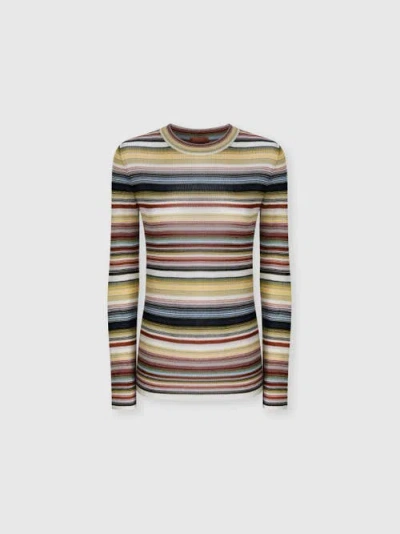 Missoni Striped Crew Neck Sweater In Multi