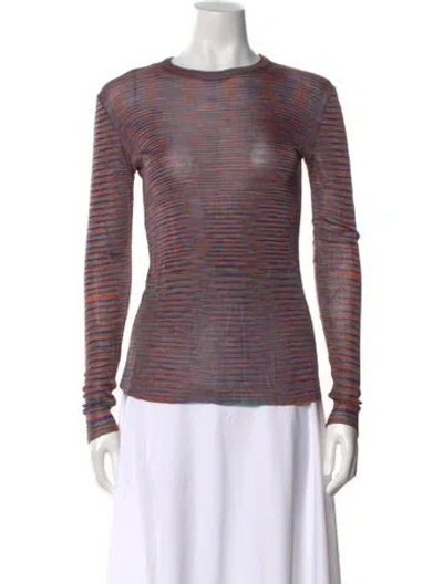 Pre-owned Missoni Striped Crew Neck Sweater In Orange