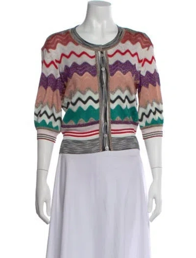 Pre-owned Missoni Striped Crew Neck Sweater In Pink