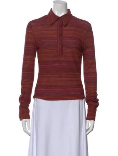 Pre-owned Missoni Striped Crew Neck Sweater In Red