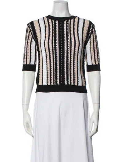 Pre-owned Missoni Striped Crew Neck Sweater In White