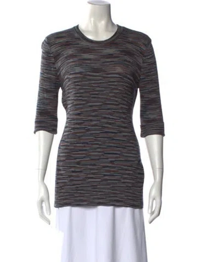 Pre-owned Missoni Striped Crew Neck Top In Black