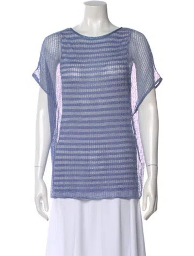Pre-owned Missoni Striped Crew Neck Top In Blue