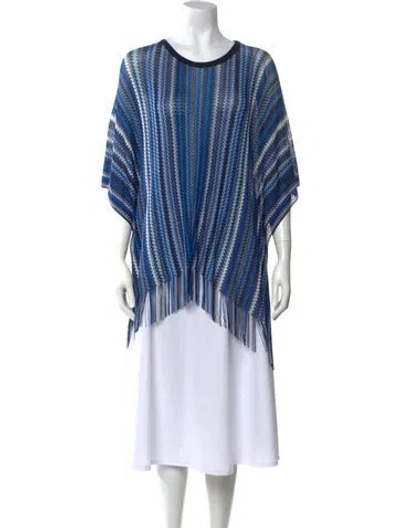 Pre-owned Missoni Striped Crew Neck Top In Blue