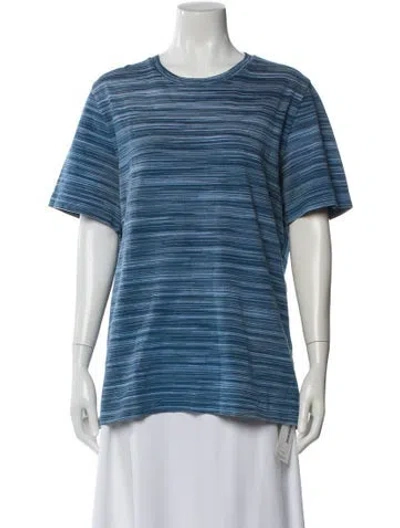 Pre-owned Missoni Striped Crew Neck T-shirt In Blue