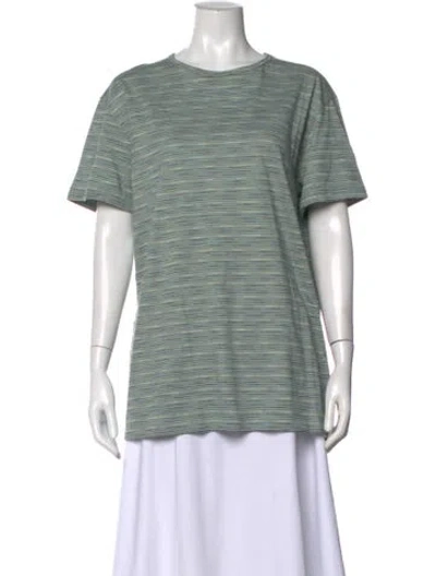 Pre-owned Missoni Striped Crew Neck T-shirt In Green