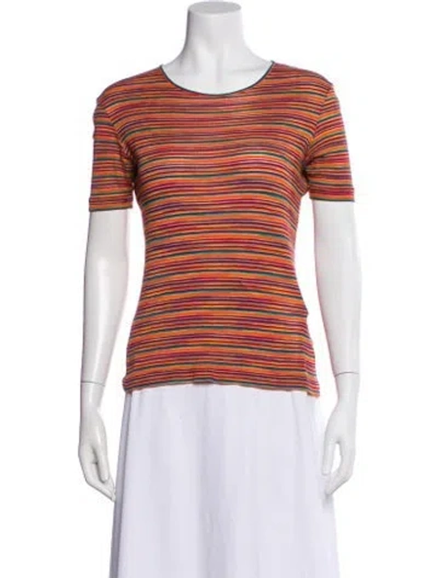 Pre-owned Missoni Striped Crew Neck T-shirt In Multi