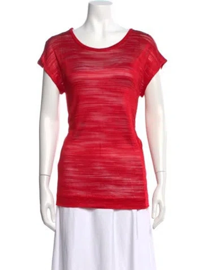 Pre-owned Missoni Striped Crew Neck T-shirt In Pink