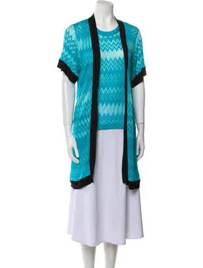 Pre-owned Missoni Striped Crew Neck Tunic In Blue