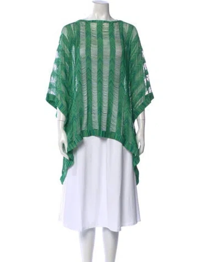 Pre-owned Missoni Striped Crew Neck Tunic In Green
