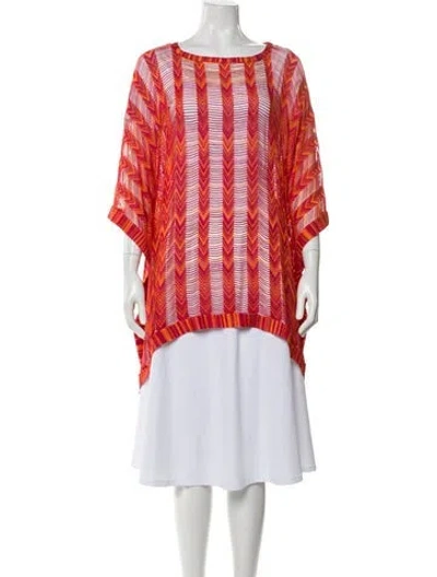 Pre-owned Missoni Striped Crew Neck Tunic In Red