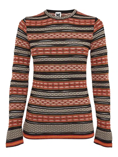 Pre-owned Missoni Striped Crew-neck Top In Orange