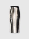 Missoni Striped Crochet Midi Skirt With Side Buttoning In Multicoloured