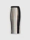 Missoni Striped Crochet Midi Skirt With Side Buttoning In Multicoloured