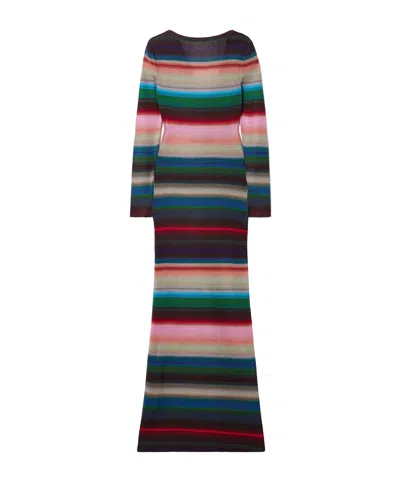 Missoni Striped Crochet-knit Maxi Dress In Black