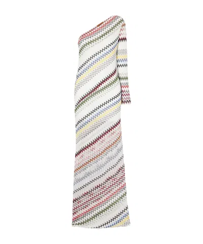 Missoni Striped Crochet-knit Maxi Dress In White