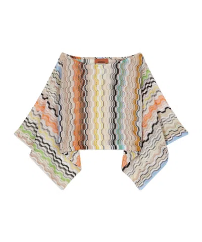 Missoni Striped Crochet-knit Top In Multi
