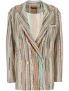 Missoni Striped Double-breasted Blazer Jacket In Multi