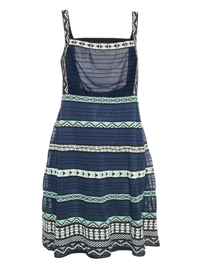 Pre-owned Missoni Striped Dress In Blue