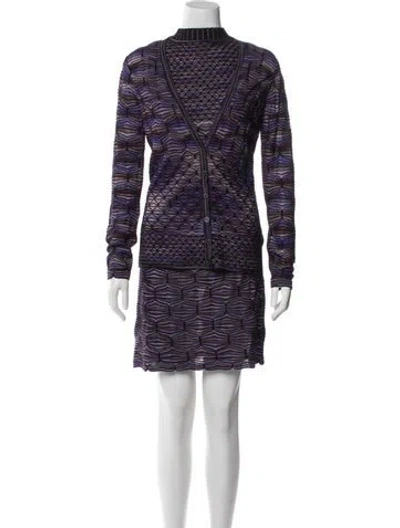 Pre-owned Missoni Striped Dress Set In Purple