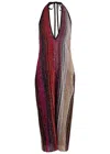 Missoni Striped Partialized Midi Dress With Sequins And V-neck In Multicoloured