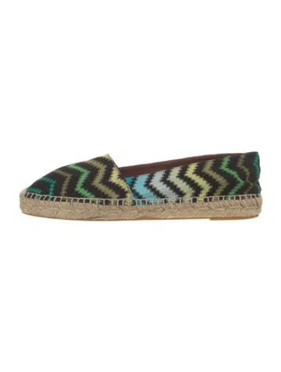 Pre-owned Missoni Striped Espadrilles In Green