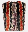 MISSONI STRIPED FAUX FUR VEST