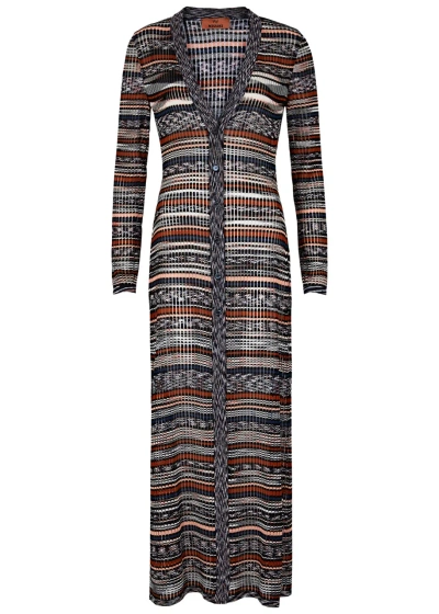 Missoni Striped Fine-knit Maxi Cardigan In Multicoloured