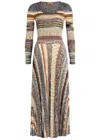 Missoni Langes Kleid Mit Plissiertem Rock Und Streifen In Multi