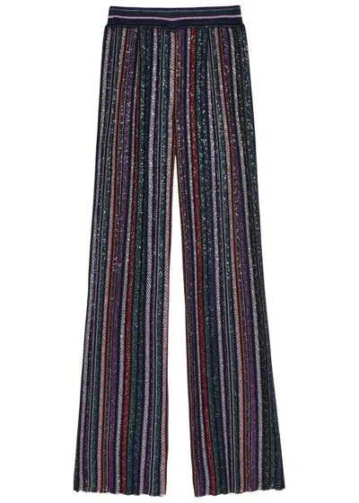 Missoni Striped Fine-knit Trousers In Multi