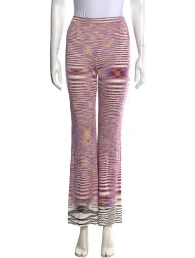 Pre-owned Missoni Striped Flared Pants In Purple