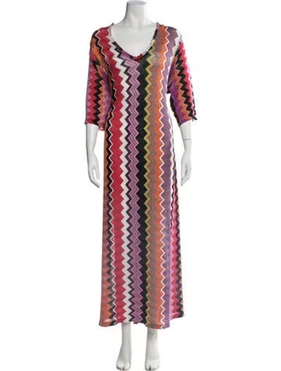 Pre-owned Missoni Striped Glitter Accents Nightgown In Multicolor