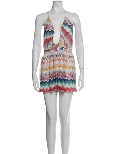 Pre-owned Missoni Striped Halterneck Jumpsuit In White