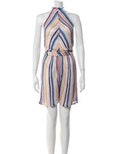 Pre-owned Missoni Striped Halterneck Jumpsuit In Yellow