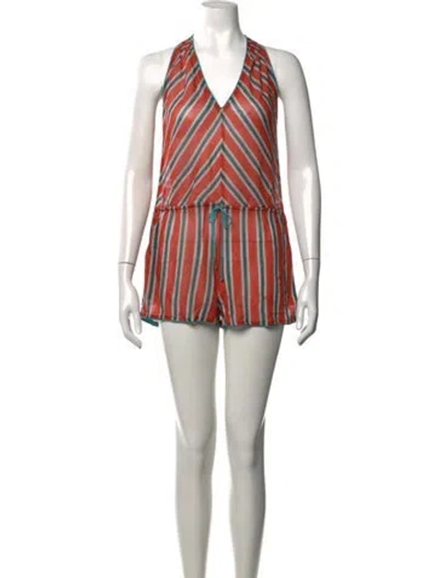 Pre-owned Missoni Striped Halterneck Romper In Multicolor