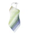 Missoni One-shoulder Sequin-embellished Striped Metallic Crochet-knit Top In White