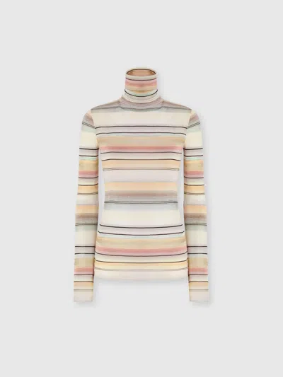 Missoni Striped High-neck Sweater In Multi