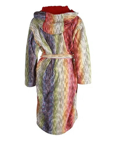 Pre-owned Missoni Striped Hooded Robe In Red